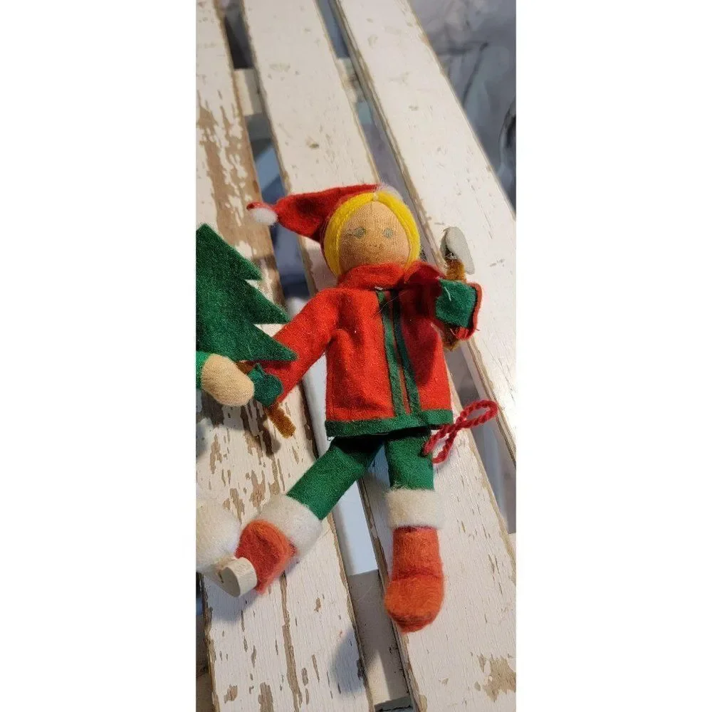 Handmade‎ skating elf kid boy girl doll ornament xm